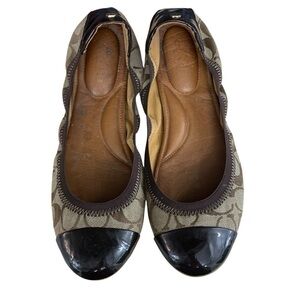 COACH Signature Jacquard Cap-Toe Flats – Women’s Size 9.5‎
